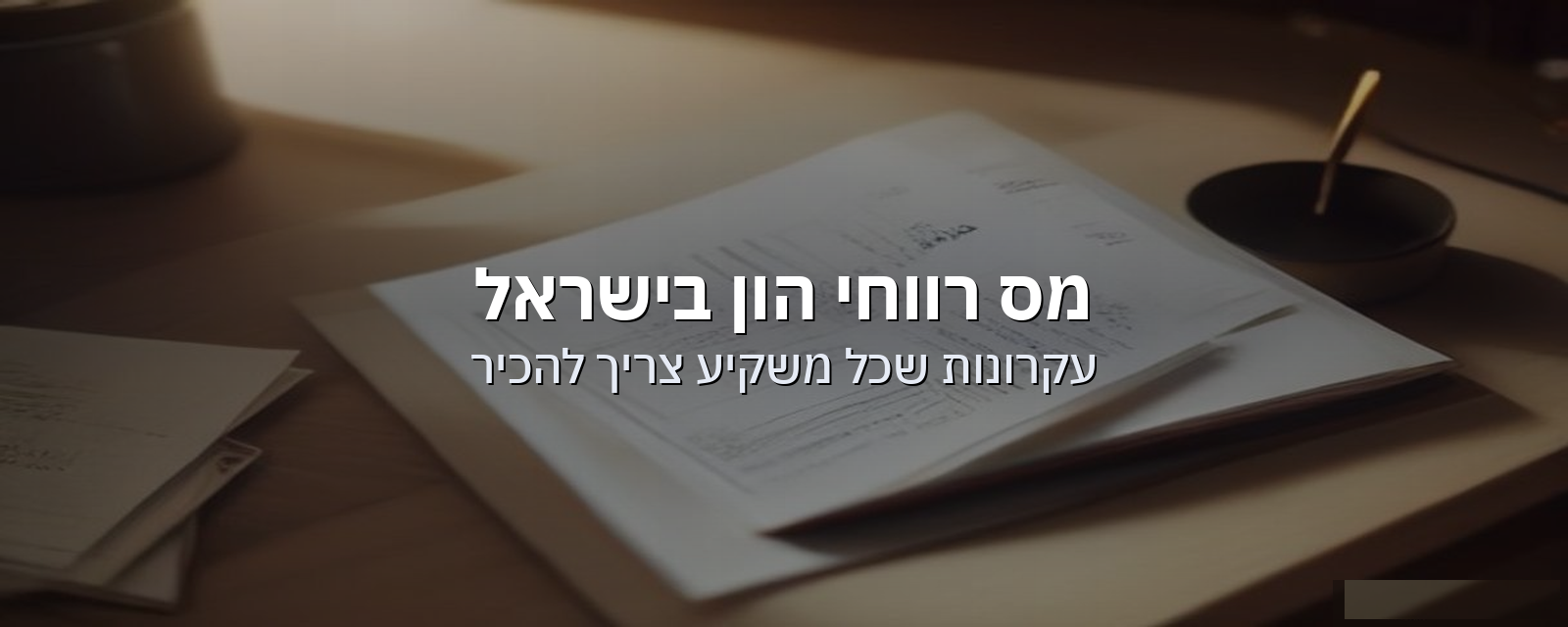 מס רווחי הון בישראל: עקרונות שכל משקיע צריך להכיר